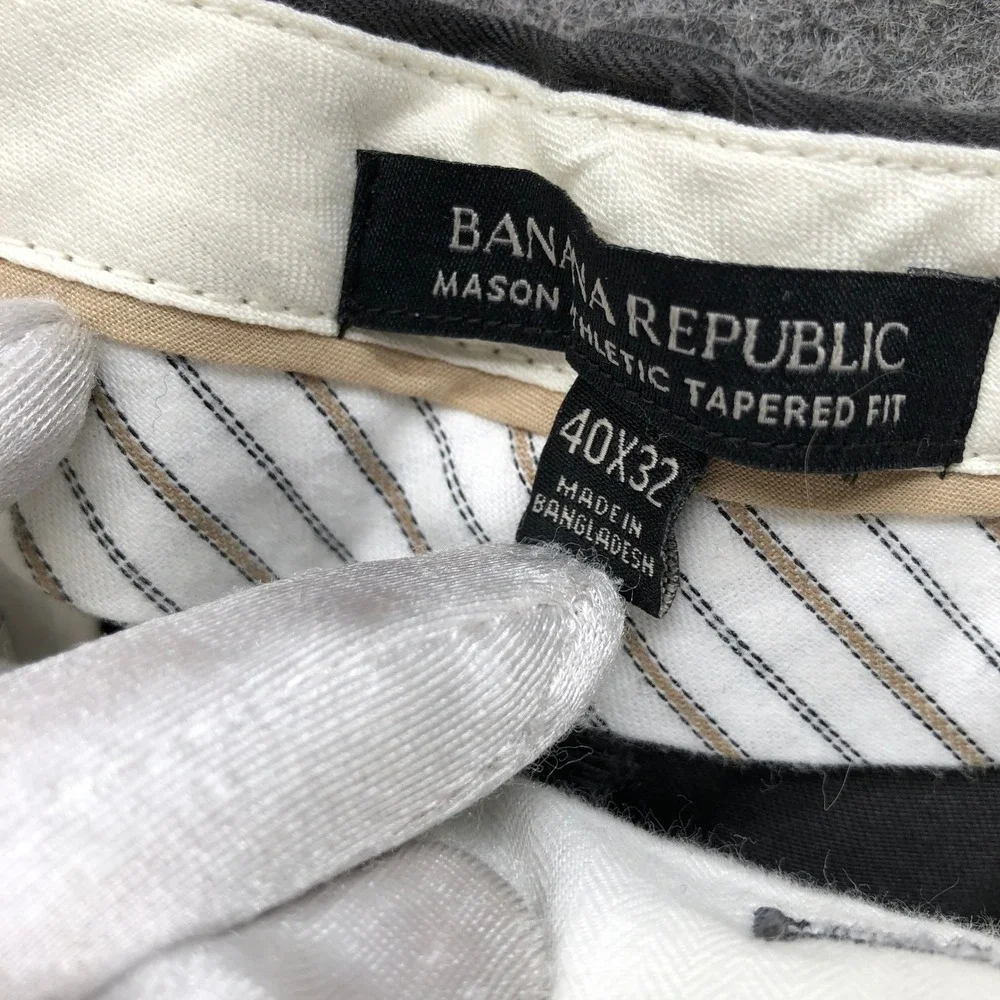Banana Republic Mason Athletic Tapered Fit Pants Mens 40x32 Charcoal Gray Chino